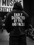 Men's Easily Distracted By Tits And Tacos Printed Gym Hoodie