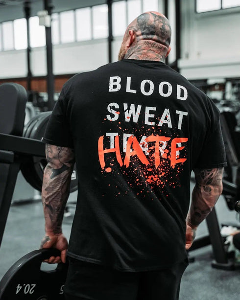 Men's Blood sweat tears hate Print T-shirt