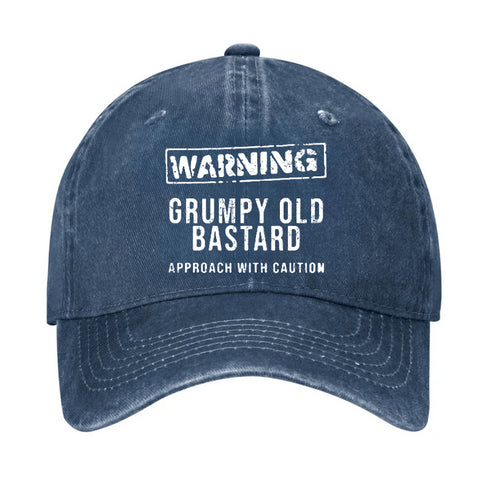 Men's WARNING GRUMPY OLD BASTARD APPROACH WITH CAUTION CAP