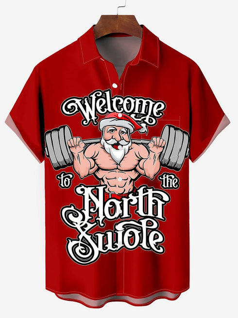 Men's Christmas Funny Graphic Short Sleeve Hawaiian Shirt