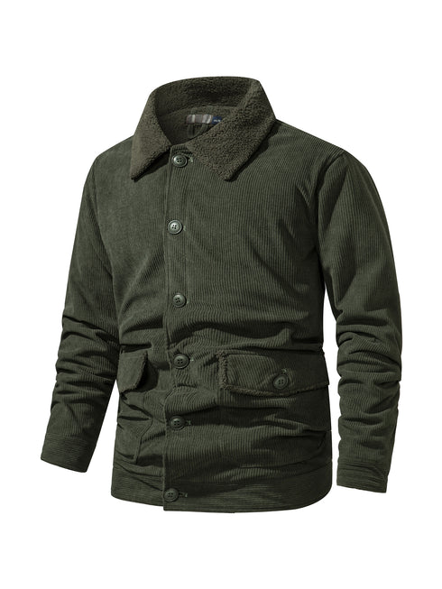 Men's Thickened Lambswool Winter Casual Loose Corduroy Jacket
