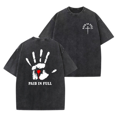 Unisex Paid In Full Washed T-Shirt