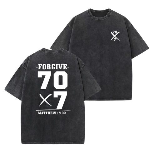 Unisex Forgive 70 times 7 Washed T-Shirt
