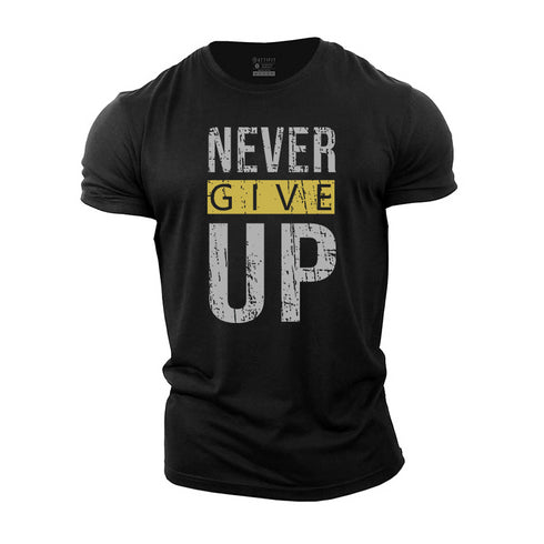 Men's Never Give Up Cotton T-Shirt