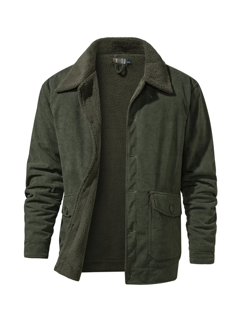 Men's Thickened Lambswool Winter Casual Loose Corduroy Jacket