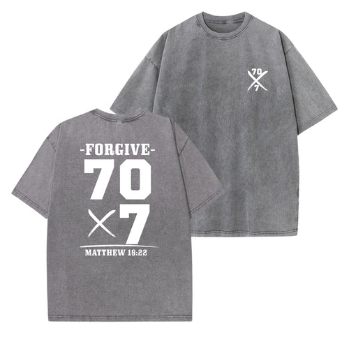 Unisex Forgive 70 times 7 Washed T-Shirt