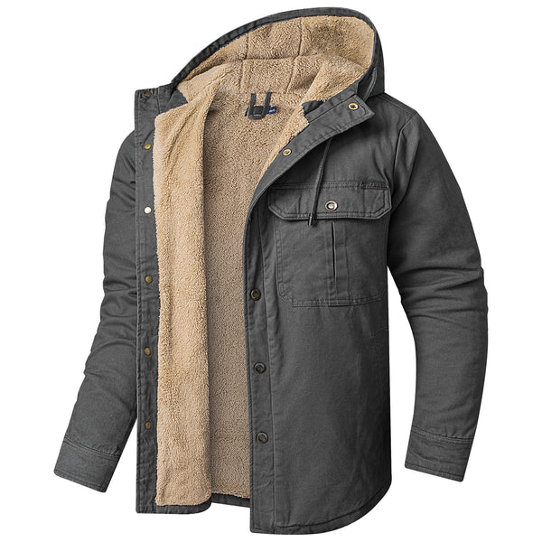 Men‘s Warm Polar fleece Pocket Casual Hoodie Jacket Outwear