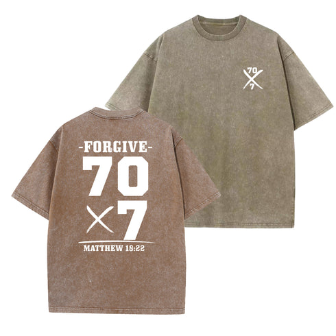 Unisex Forgive 70 times 7 Washed T-Shirt