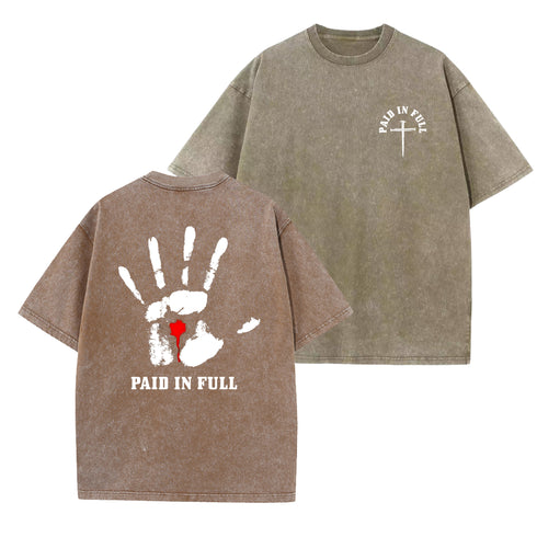 Unisex Paid In Full Washed T-Shirt