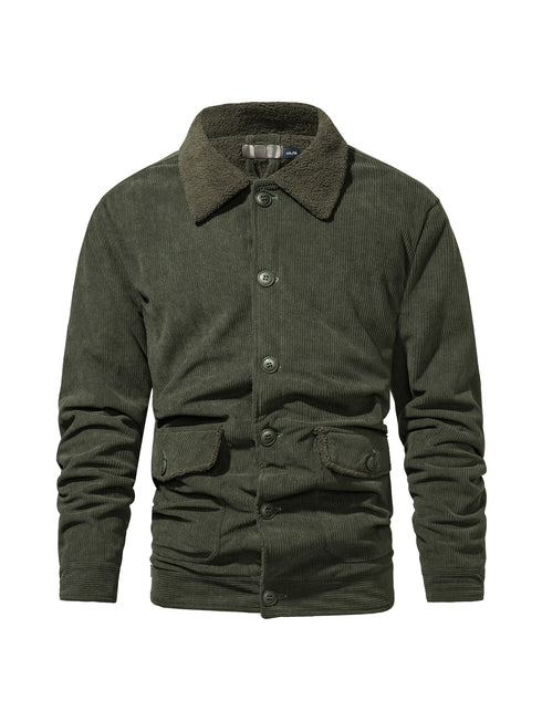 Men's Thickened Lambswool Winter Casual Loose Corduroy Jacket