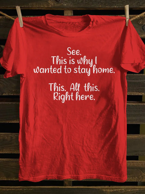 Unisex See This Is Why I Wanted To Stay Home This All This Right Here T-shirt