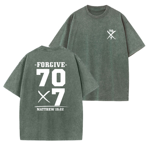 Unisex Forgive 70 times 7 Washed T-Shirt