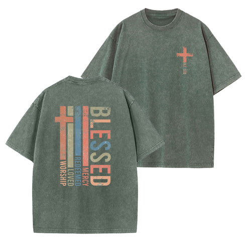 Unisex Blessed Washed T-Shirt