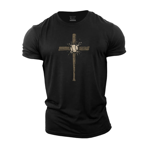 Men's Baseball Cross Cotton T-Shirt