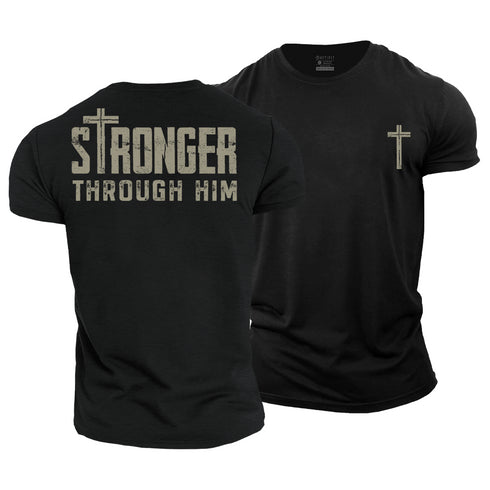 Men's Stronger Through Him Cotton T-Shirt