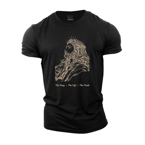Men's Jesus And Lion Cotton T-Shirt