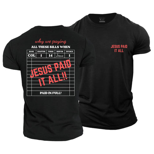 Men's Jesus Paid It All Cotton T-Shirt