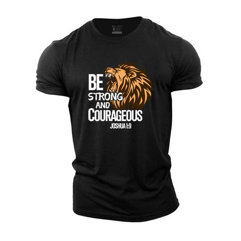 Men's Be Strong And Courageous Cotton T-Shirt