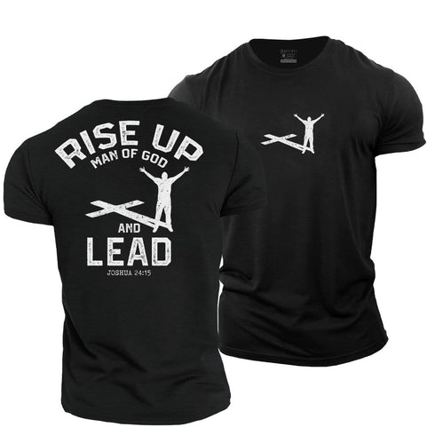 Men's Men of God Rise Up and Lead Cotton T-Shirt