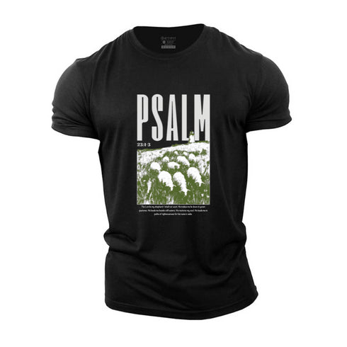 Men's PSALM 23:1-3 Cotton T-Shirt
