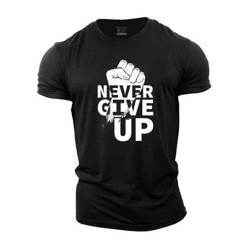 Men's Never Give Up Cotton T-Shirt