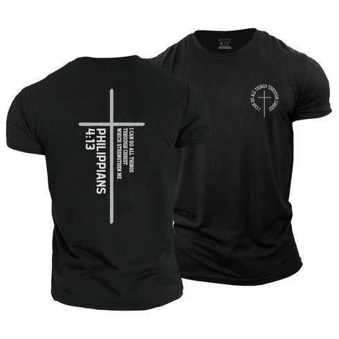 Men's I CAN DO ALL THINGS THROUGH CHRIST WHICH STRENGTHEN ME Cotton T-Shirt