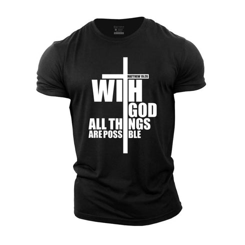Men's With God All Things Are Possible Cotton T-Shirt