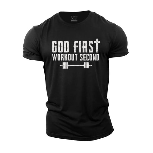 Men's God First Workout Second Cotton T-Shirt