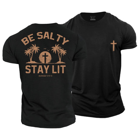 Men's Be Salty Stay Lit Cotton T-Shirt