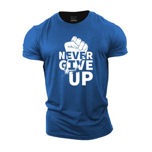 Men's Never Give Up Cotton T-Shirt