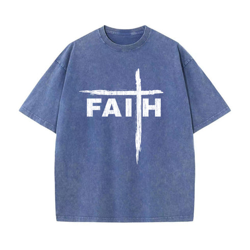 Unisex Faith Brush Stroke Washed T-Shirt
