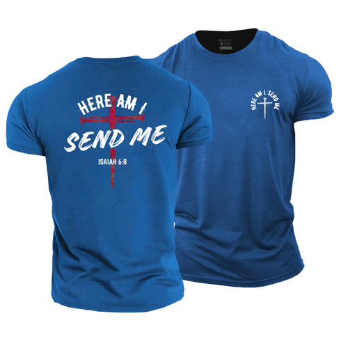 Men's Here Am I Send Me Cotton T-Shirt