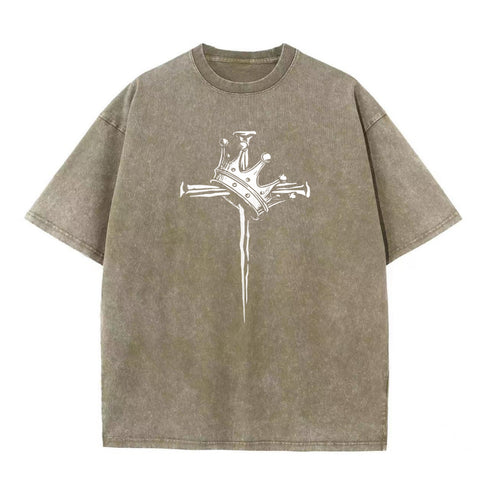 Unisex Cross Crown Washed T-Shirt