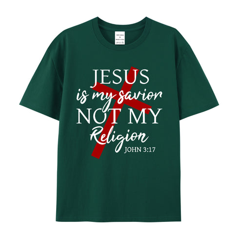 Unisex Jesus Is My Savior Not My Religion Cotton T-Shirt