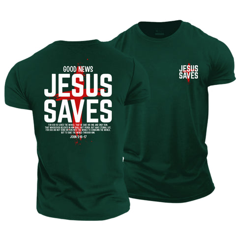 Unisex Jesus Saves Cotton T-Shirt