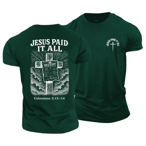 Men's Jesus Paid It All Cotton T-Shirt