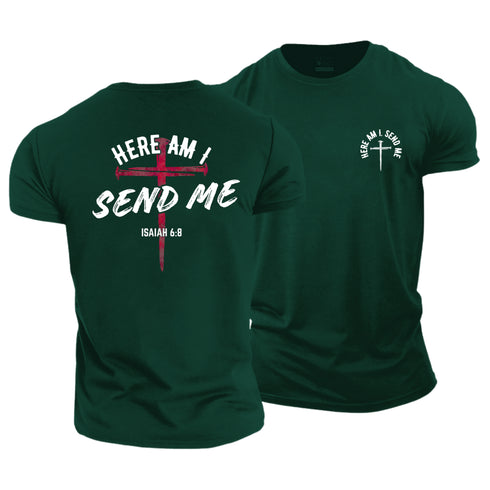 Men's Here Am I Send Me Cotton T-Shirt