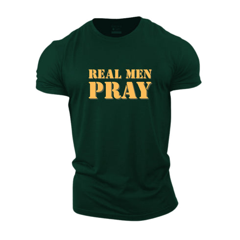 Men's Real Men Pray Cotton T-Shirt