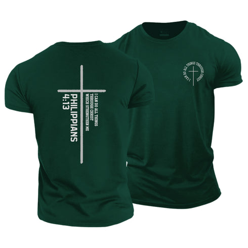 Men's I CAN DO ALL THINGS THROUGH CHRIST WHICH STRENGTHEN ME Cotton T-Shirt