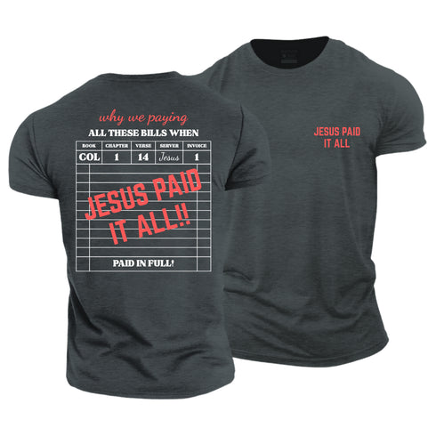 Men's Jesus Paid It All Cotton T-Shirt