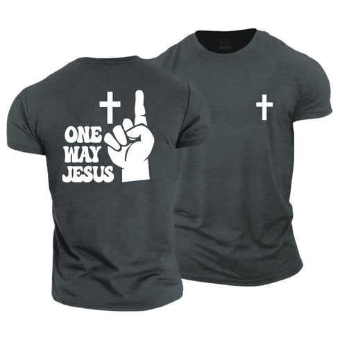 Men's One Way Jesus Cotton T-Shirt