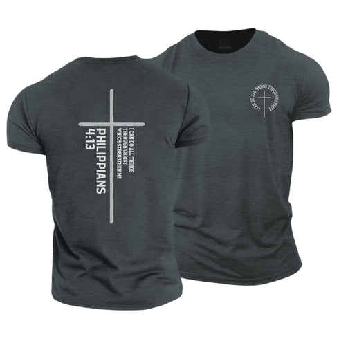 Men's I CAN DO ALL THINGS THROUGH CHRIST WHICH STRENGTHEN ME Cotton T-Shirt
