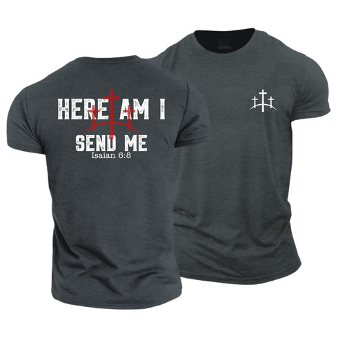 Men's Here Am I Send Me Cotton T-Shirt