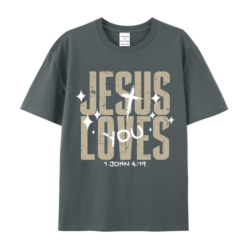Unisex Jesus Loves You Cotton T-Shirt