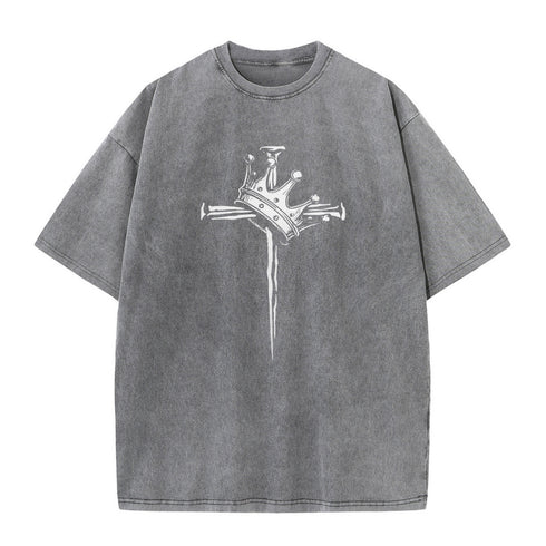 Unisex Cross Crown Washed T-Shirt