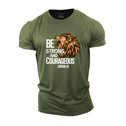 Men's Be Strong And Courageous Cotton T-Shirt