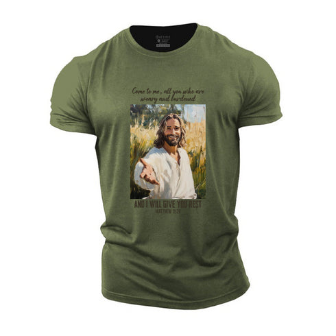 Men's Matthew 11:28 Cotton T-Shirt