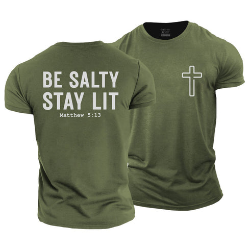 Men's Be Salty Stay Lit Cotton T-Shirt
