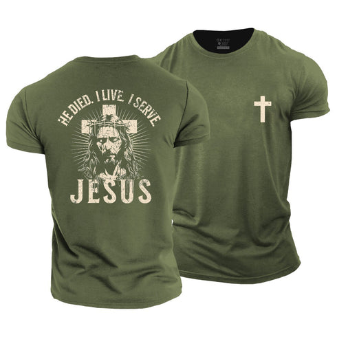 Men's He Died I Live I Serve Cotton T-Shirt