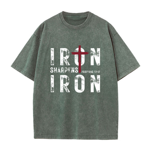 Unisex Iron Sharpens Iron Washed T-Shirt